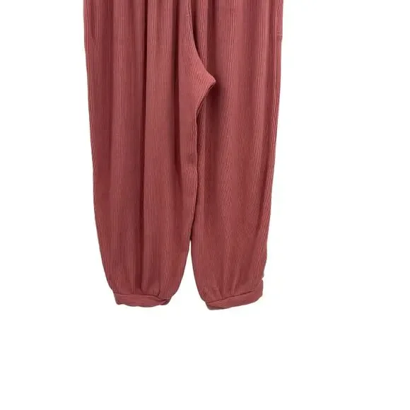 Free People Better Days Jogger‎ Pants Pull-On Balloon Ribbed Pink Size Small - Picture 8 of 11